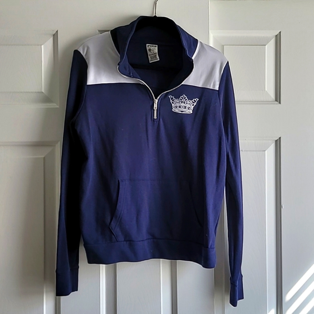 PINK by Victoria's Secret Navy Oxford University Zip up Sweater in M